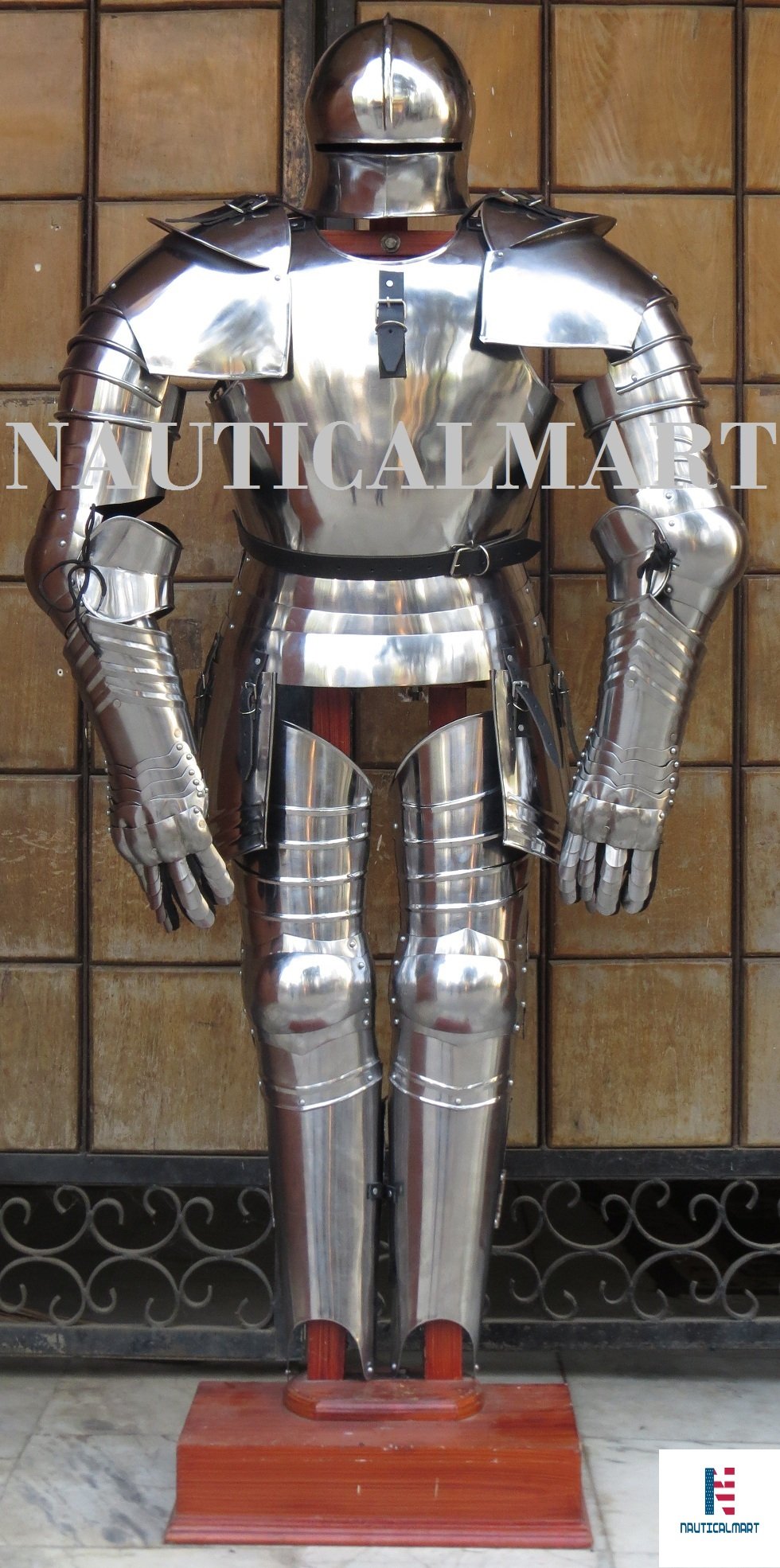NauticalMart Gothic Full Suit of Armor Reenactment Functional LARP Medieval Knight Body Armour