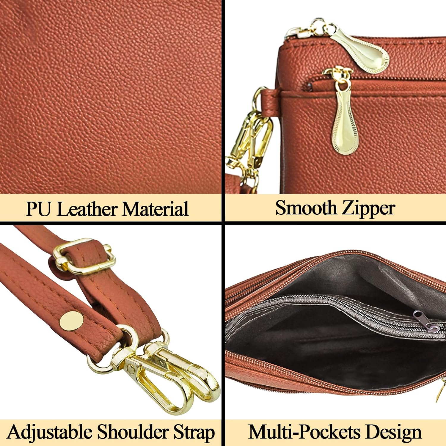 LJCZKA Wristlet Wallets for Women PU Leather Clutch Purse Small Crossbody Phone Bags for Prom Party Evening