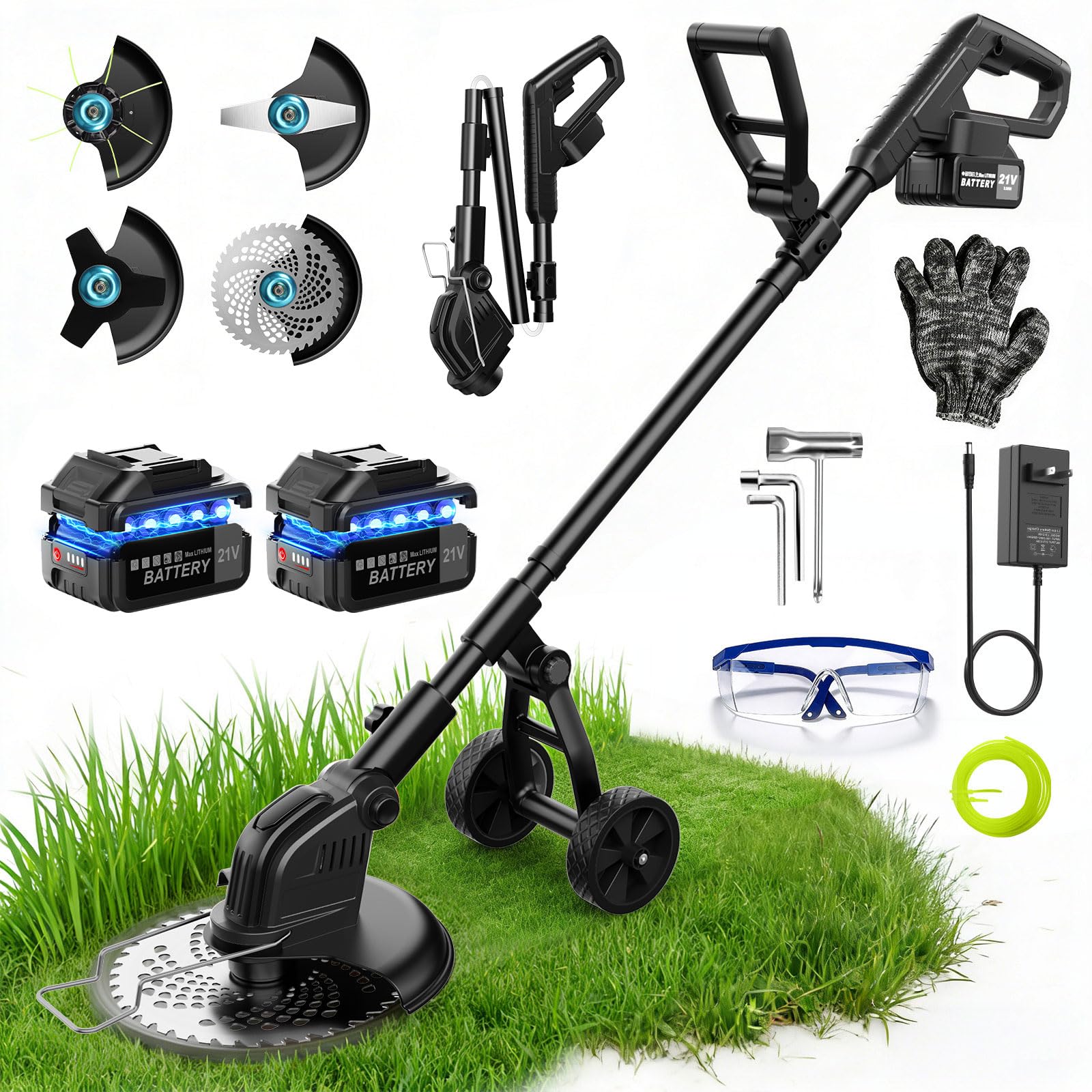 Lemolifys 6000mAh 4-in-1 Electric Weed Wacker