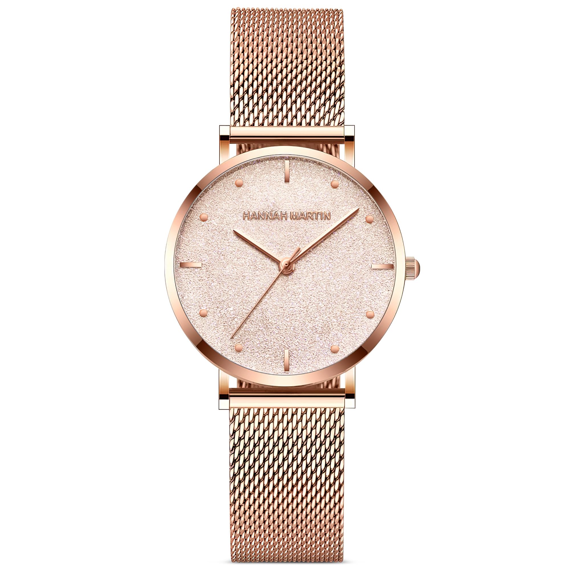 dirocoroRelojes para Mujer Analógico Cuarzo Ultra Delgado Relojes Moda Esfera de Cielo Estrellado Relojes de Acero Inoxidable Casual Mujer Relojes