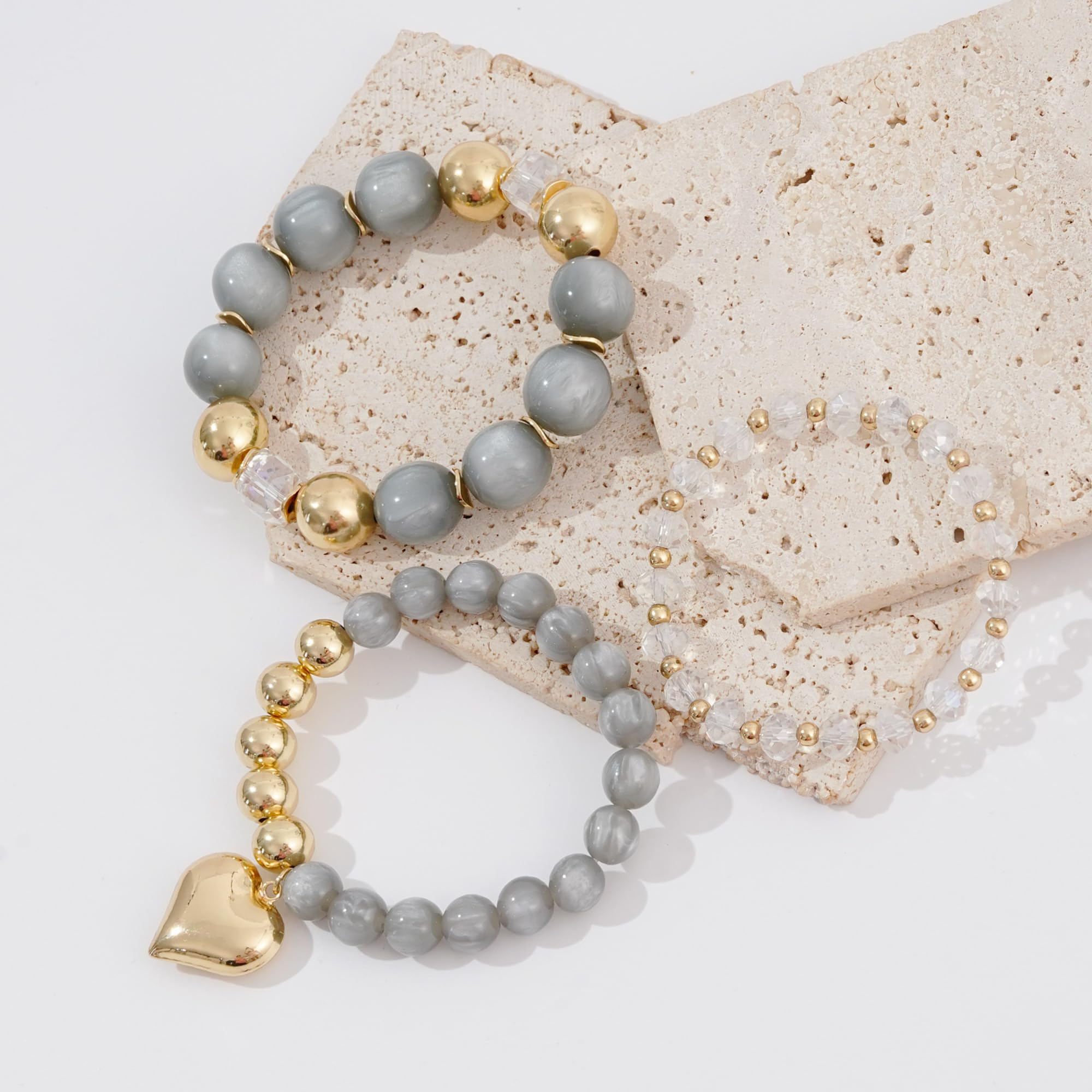 Boho Perline Stretch Bracciali Per Le Donne Impilabile Cristallo Placcato Oro Perline Bracciali Set Trendy Handmade Amicizia Braeclet Gioielli Regali
