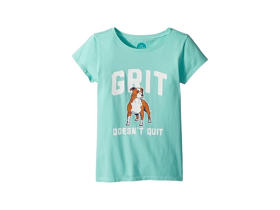 

Life is Good Kids Grit Doesn't Quit Crusher Tee (Little Kids/Big Kids) (Cool Aqua) Girl's T Shirt, Multi