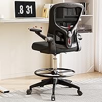 Vista 1 de SANODESK Silla ergonómica de dibujo, silla de escritorio de pie con malla transpirable 2D, soporte lumbar 3D, reposabrazos abatible y reposapiés