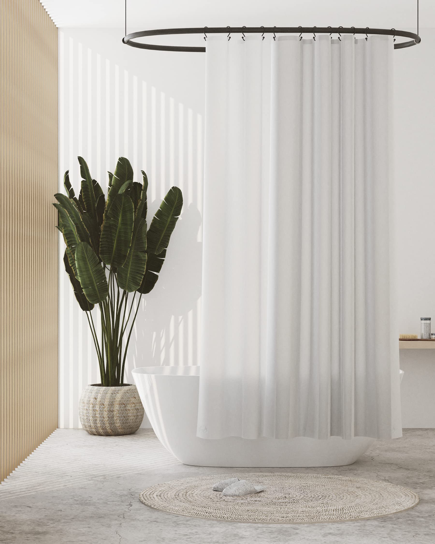 Zenna Home Shower Curtain Liner, Lightweight Transparent Liner for Showers and Bathtubs with Anti-Draft Clips, 5.5-Gauge Recycled PEVA, 70 x 72 Inches, Frosted