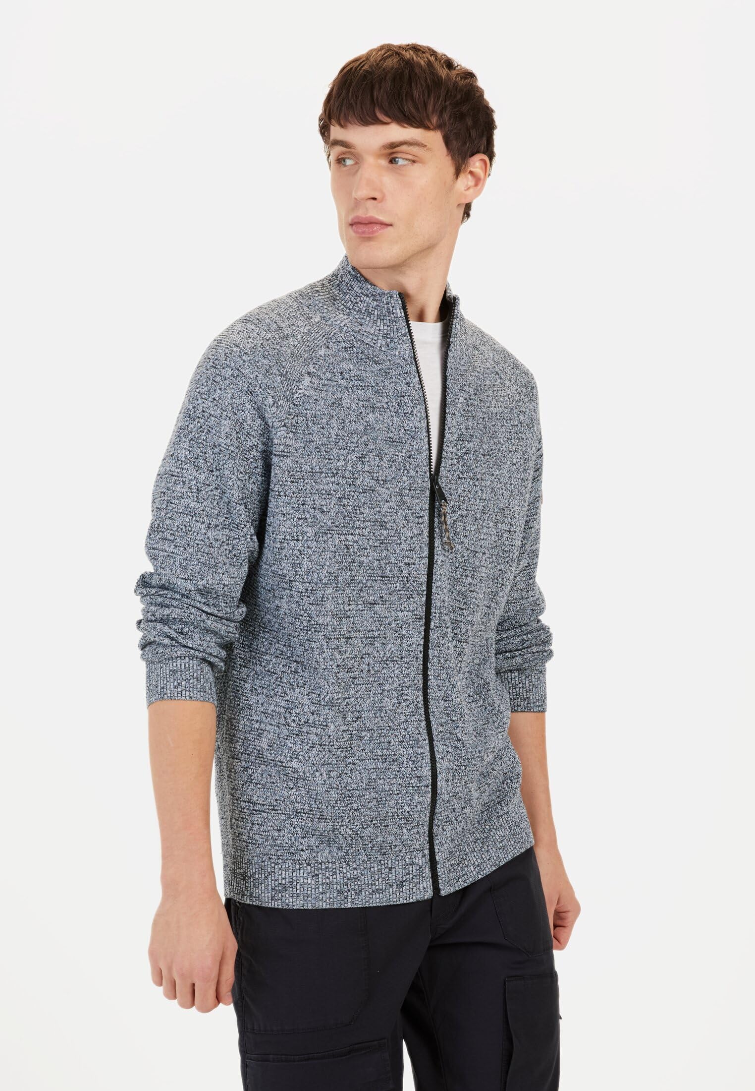 camel active Herren Strickjacke aus Baumwolle
