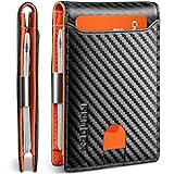 RUNBOX Slim Wallets for Men - Leather Money Clip Mens Wallet - RFID Blocking Front Pocket Bifold Wallet - Thin Credit Card Holder with Gift Box