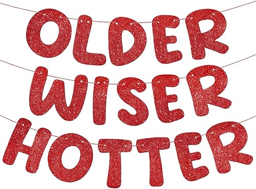 Miniatura 21 de Fulmoon Juego de 3 carteles de cumpleaños con purpurina para mujeres de 30, 40, 50, 60, 70, 80, cumpleaños, regalo (dorado)