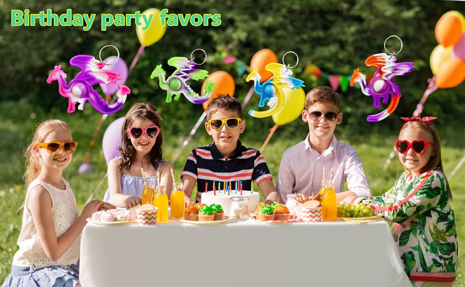 24 Packs Bulk Dragons Backpack Mini Pop Keychain fidgets Bubble, Toys for Children Classroom Students Gifts from Teacher, Birthday party favors
