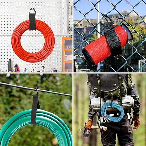 Miniatura 4 de Organizador de cables de extensión (paquete de 8), soporte de cable de extensión para organización y almacenamiento de garaje, correas de