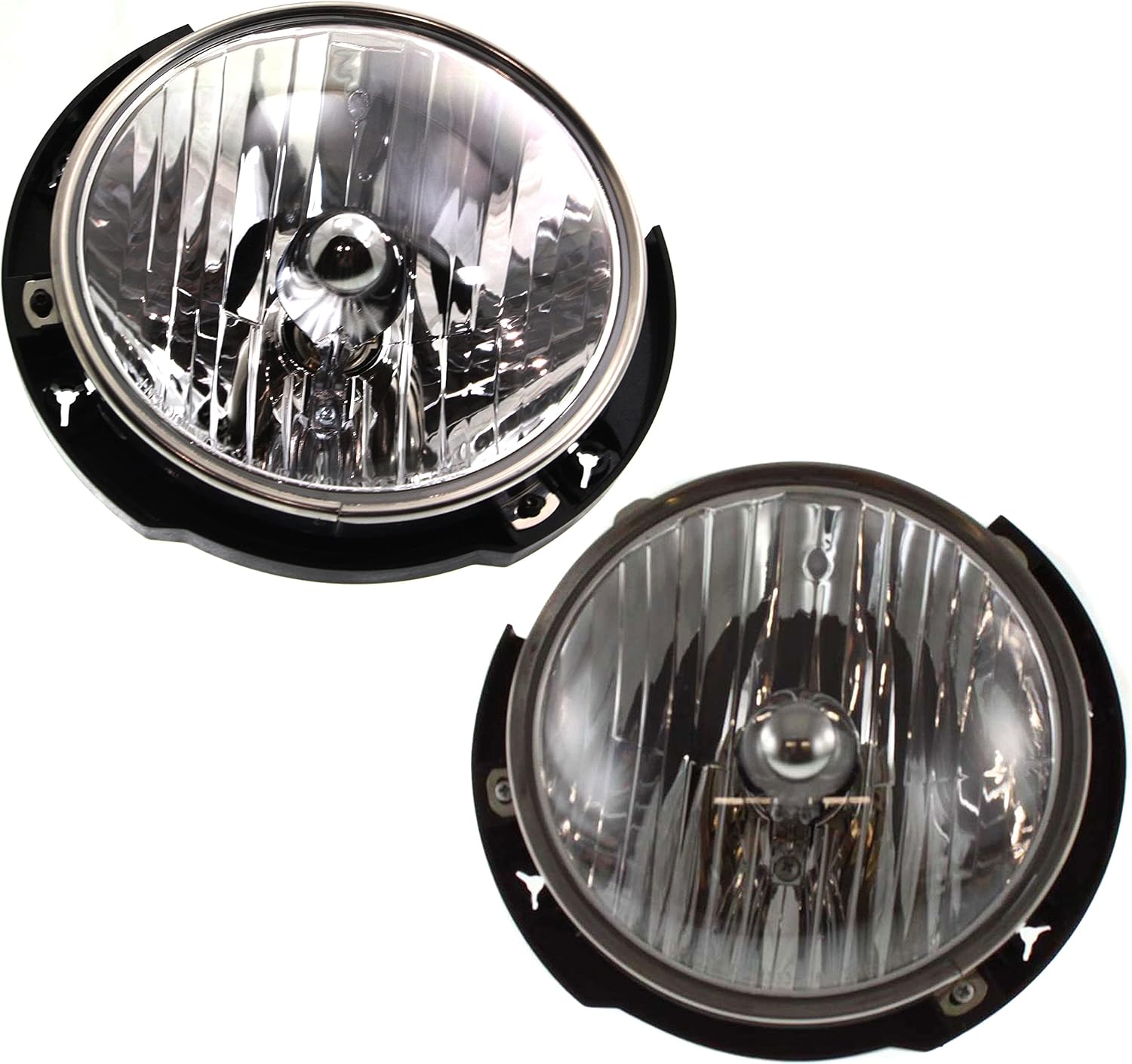 Garage-Pro Driver, Passenger Side Headlight for Jeep Wrangler 2007-2017, Halogen with Bulbs, Jeep JK Headlights, Replaces # 55078149AD, 55078148AD