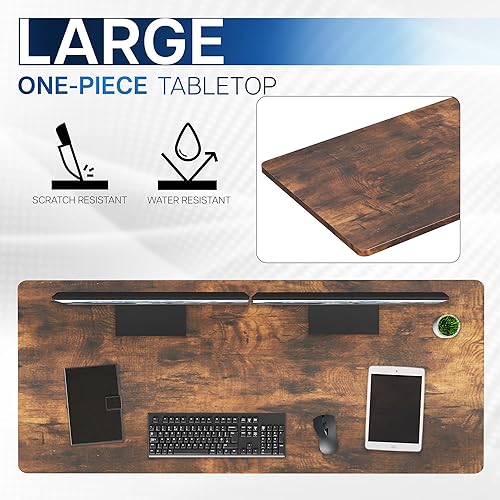 Vista 174 de VIVO DESK-TOP60G - Mesa universal de una pieza de 60 x 24 pulgadas, color gris oscuro, para marcos de escritorio estándar y sentados a pie, altura