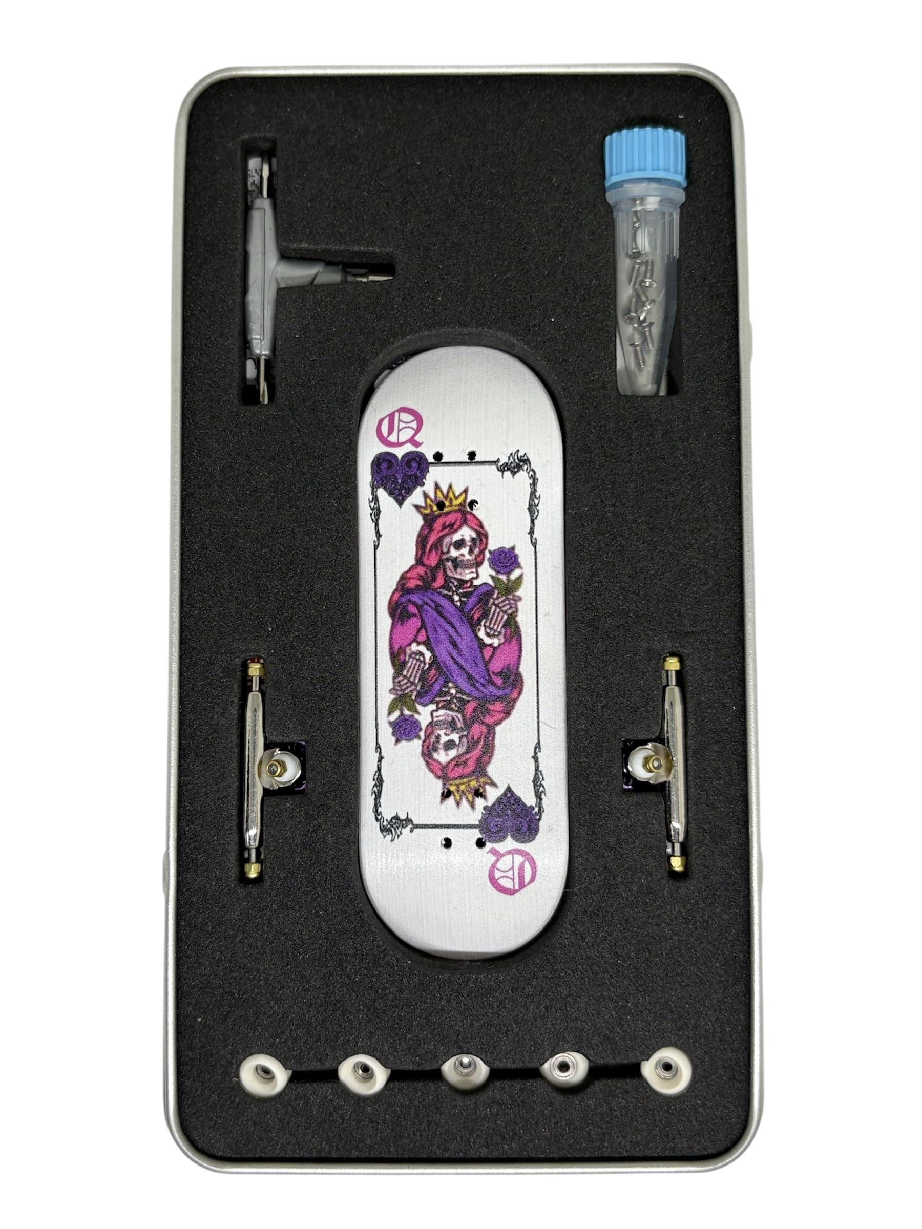 LEEFAI 32mm Pro Fingerboard Complete Set, 32x96mm Maple Wood Deck with UV Printing Graphic