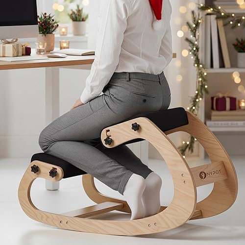 Miniatura 17 de NYPOT Silla ergonómica de rodillas con asientos ajustables, silla de rodilla para corrección de postura y taburete mecedora para escritorio - Alivio