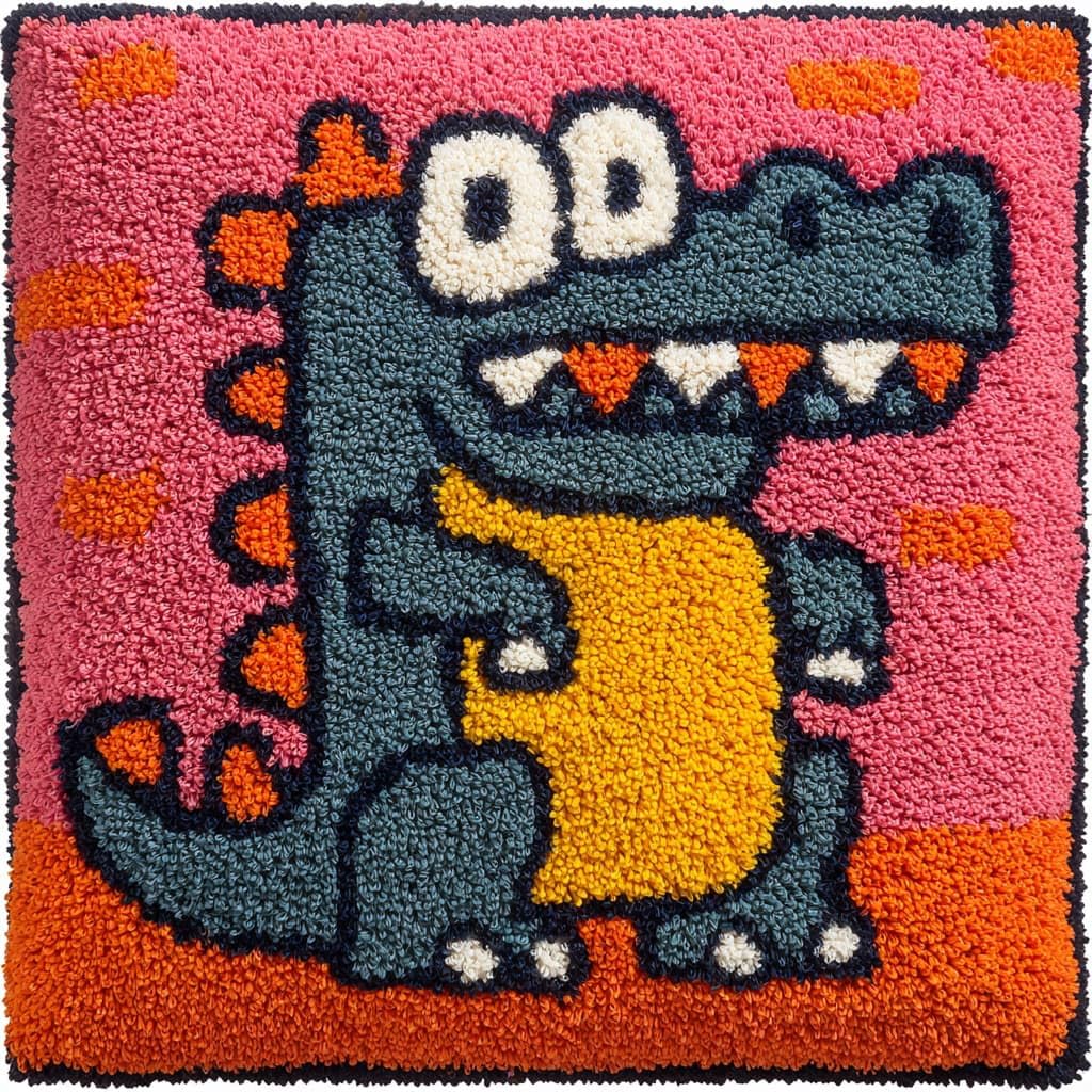 WallustrioaW Latch Hook Cushion Kits 43x43cm,Animal