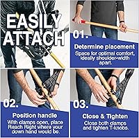 Vista 6 de Accesorio de mango universal para pala de nieve, desbrozadora, cortahilos, rastrillo y más Accesorio ergonómico versátil que ahorra la espalda