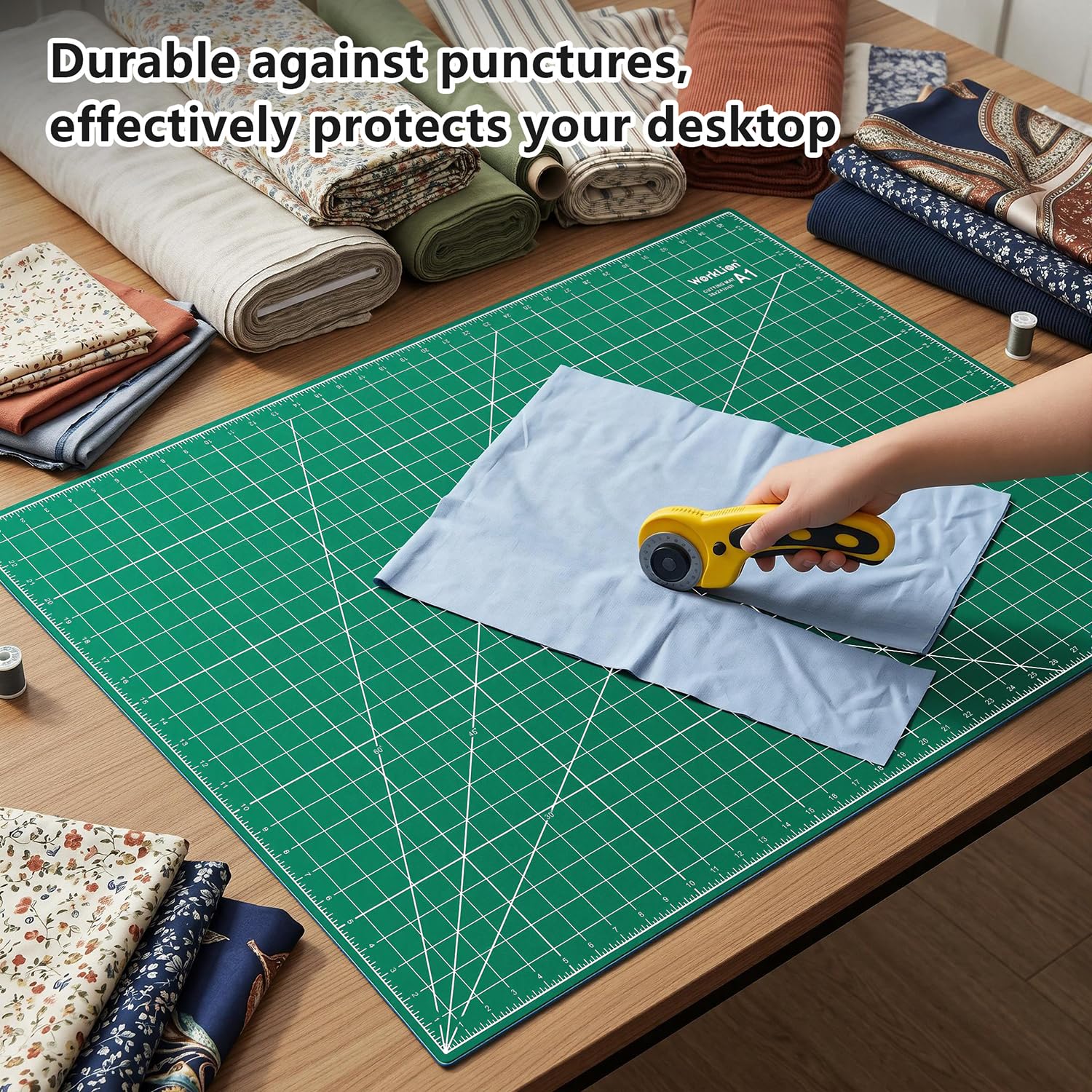 WORKLION Tapete de corte grande de PVC autorreparable de 24 x 36 pulgadas, tabla de cortar giratoria de doble cara, para manualidades, tela, acolchado, costura, álbumes de recortes, proyecto de arte..
