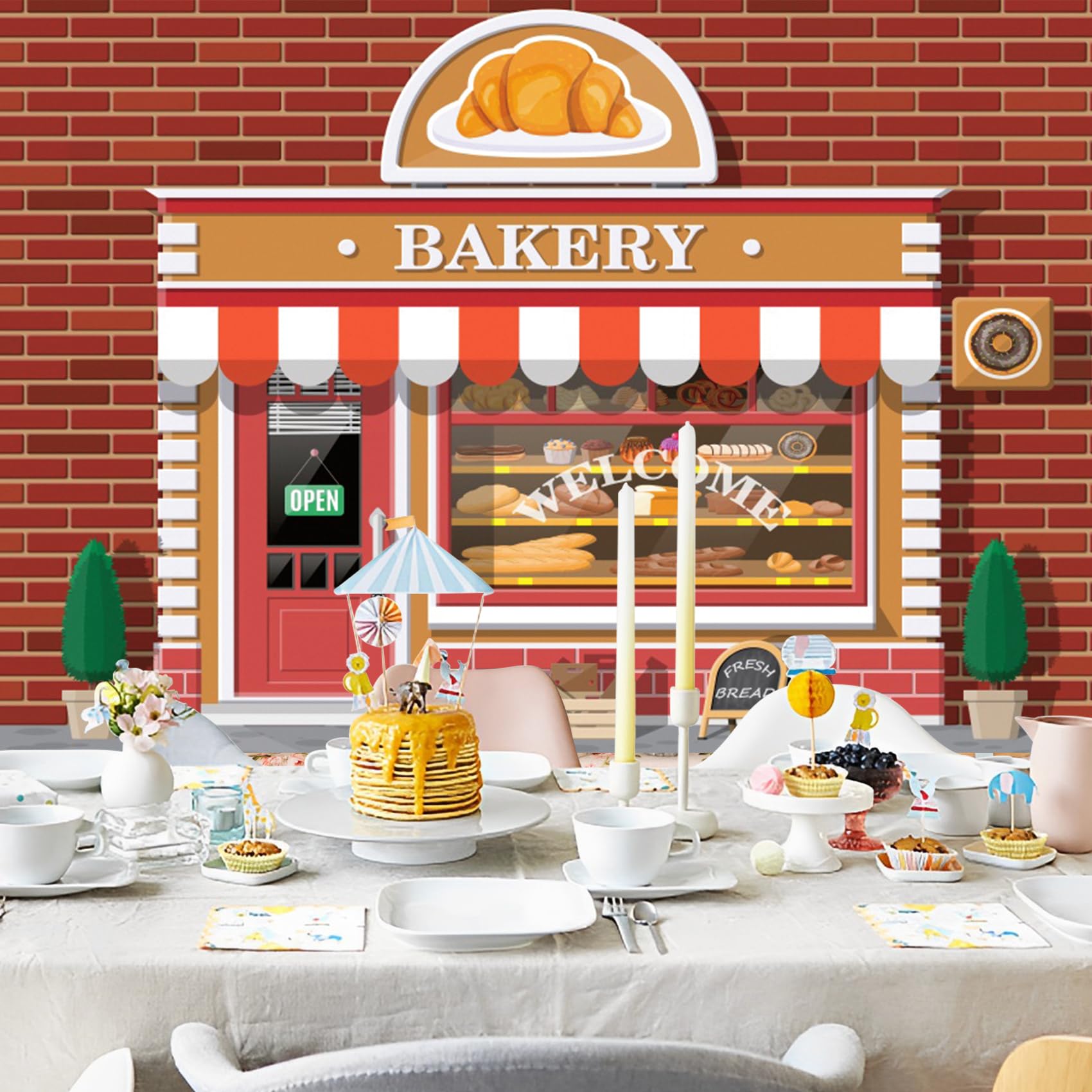 Fotohintergrund Bäckerei – 3 X 2,4 M, Vinyl, Mit Backmotiven