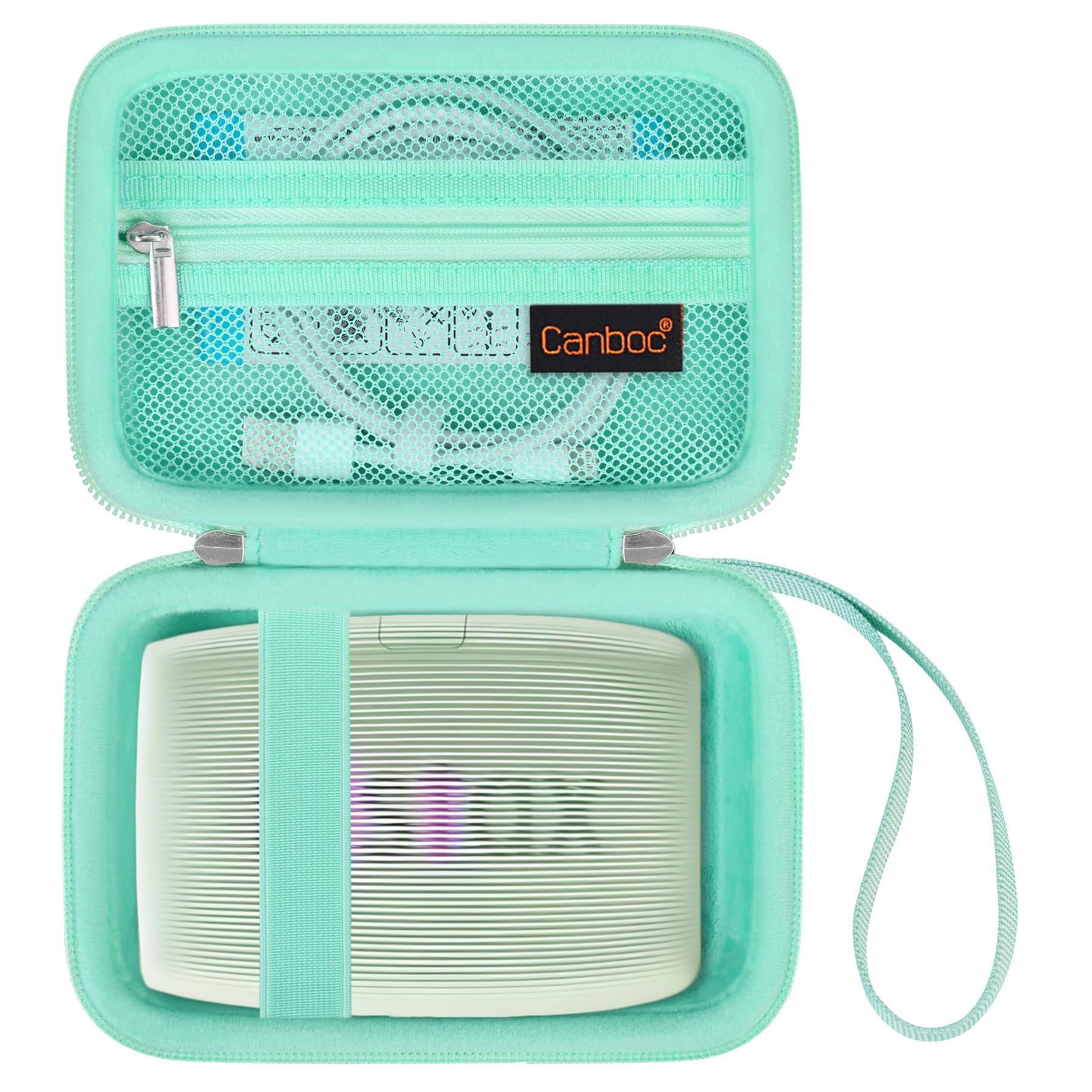 Canboc Tragetasche für Fujifilm Instax Mini Link 3 2 1 Smartphone-Drucker, Netztasche für Sofortbildfilm und Kabel, mintgrün (nur Tasche)