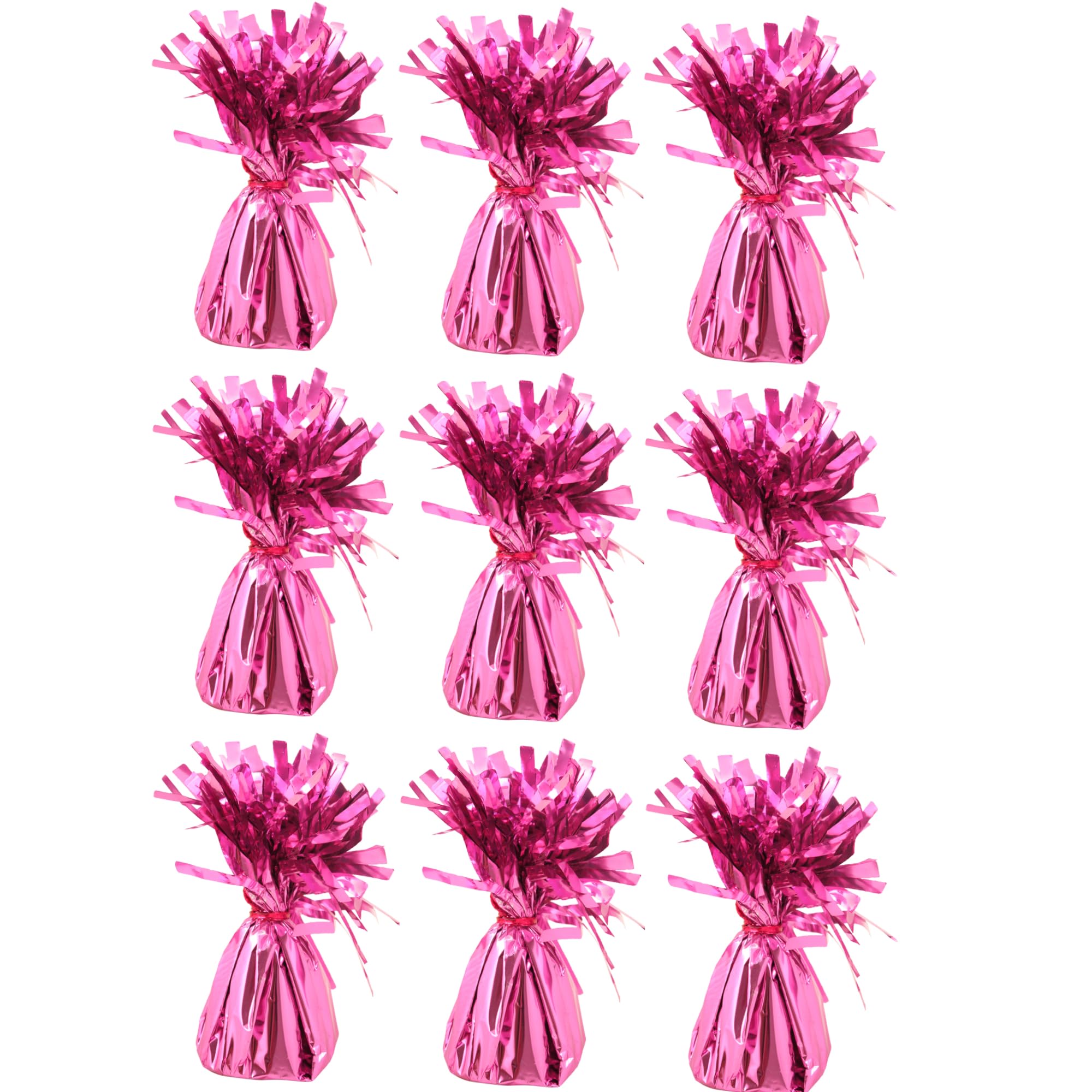 Foil Balloon Weights for Helium Balloons | Metallic Foil Balloon Holder | Birthday Parties, Events & Wedding Celebrations Decoration Accessory (Baby Pink, Pack of 9)