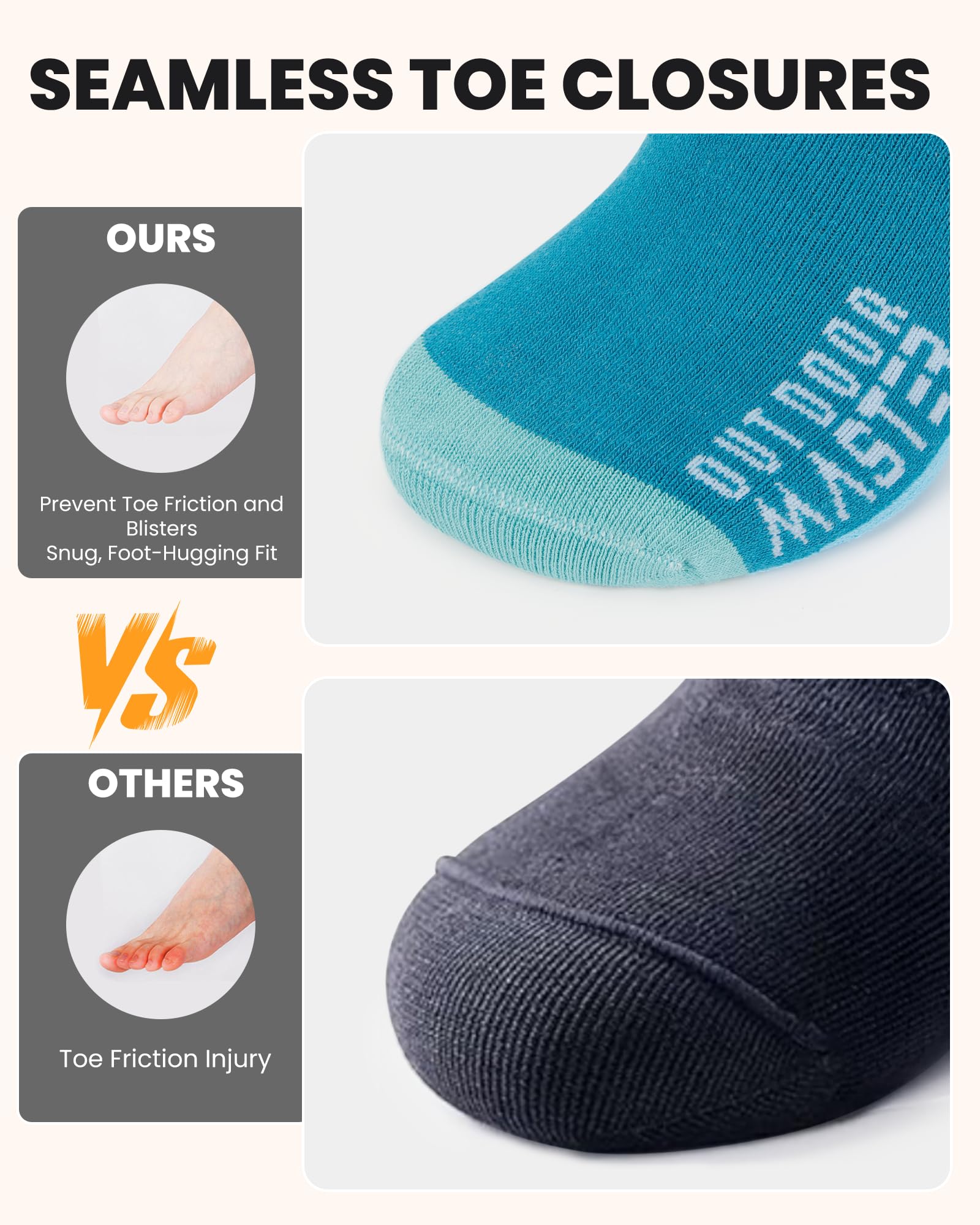 OutdoorMaster 2 Pares Calcetines de Esquí para Mujer, Calcetines de Térmico Invierno Snowboarding Transpirables para Deportes al Aire Libre con Diseño OTC/Puño Antideslizante