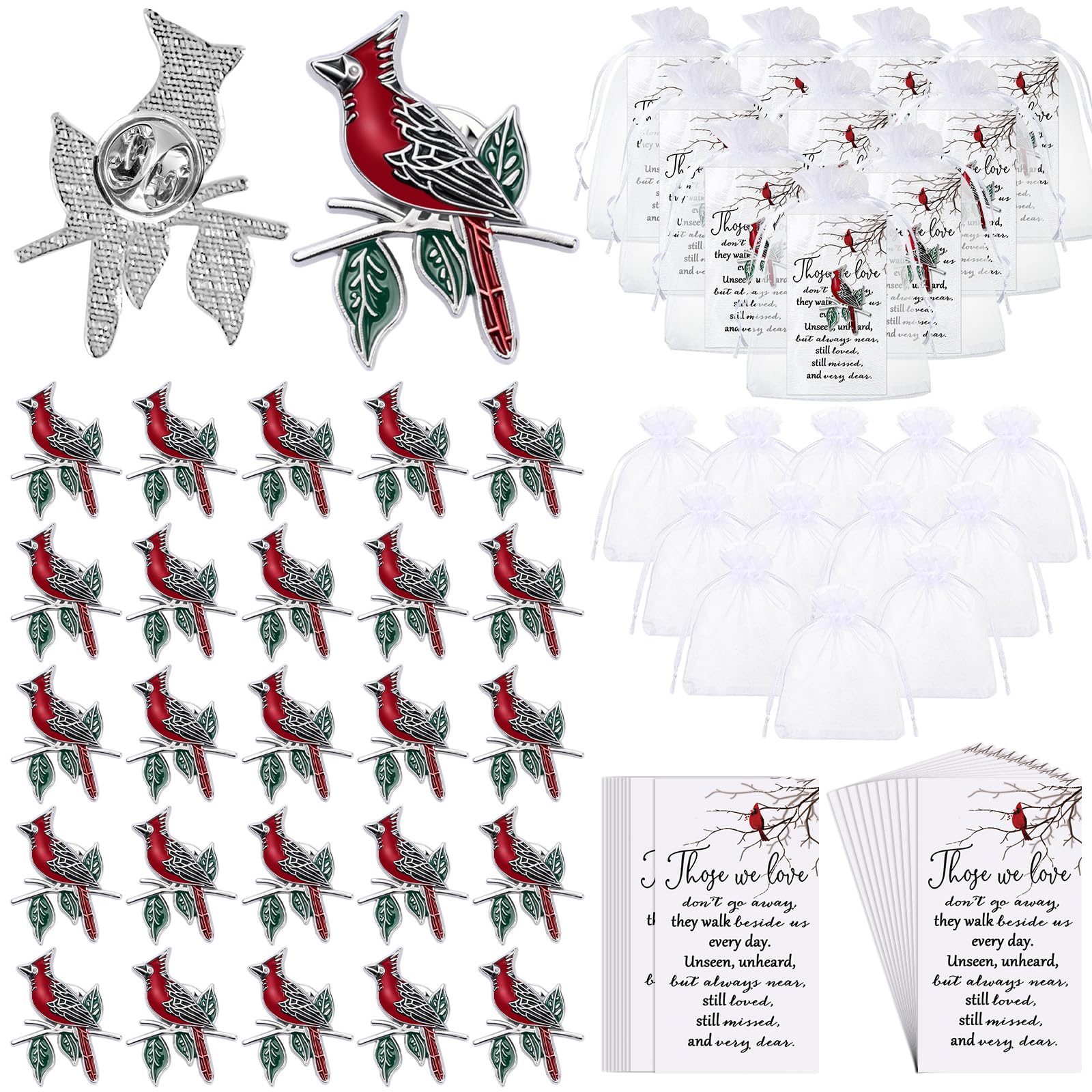 Amazon.com: Jexine 240 Pcs Cardinal Pin Sets Funeral Favors Bulk