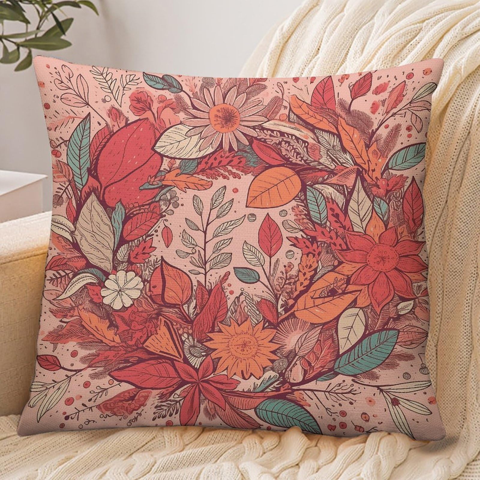 Fekiloot Style Garland And Leaves Pillowcase Pillow Sham Pillow Case