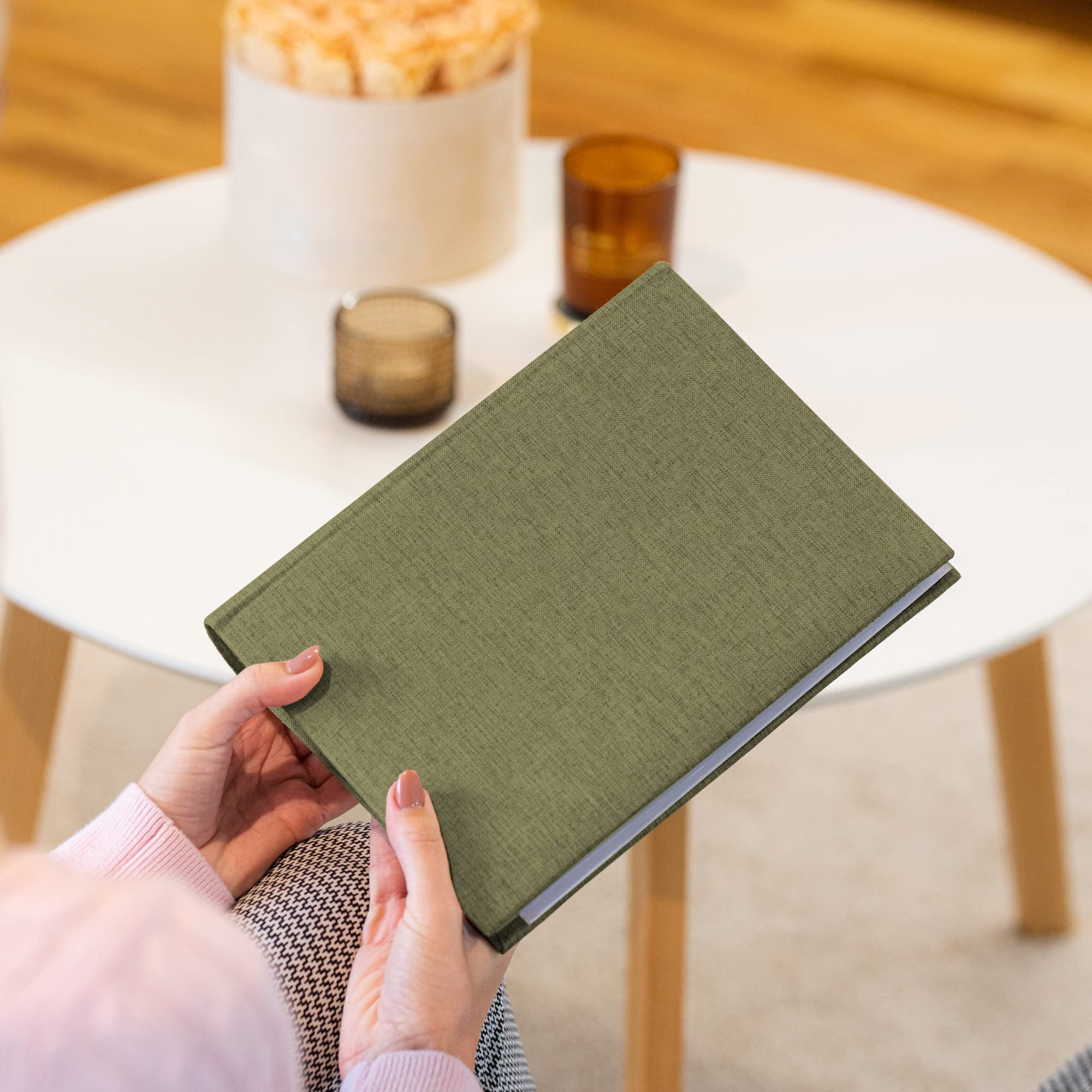 Álbum de fotos de lino para fotos de 6 x 4 pulgadas, resistente y duradero, con 300 bolsillos fáciles de usar, álbum de fotos encuadernado con espacio adicional para notas, idea de regalo para