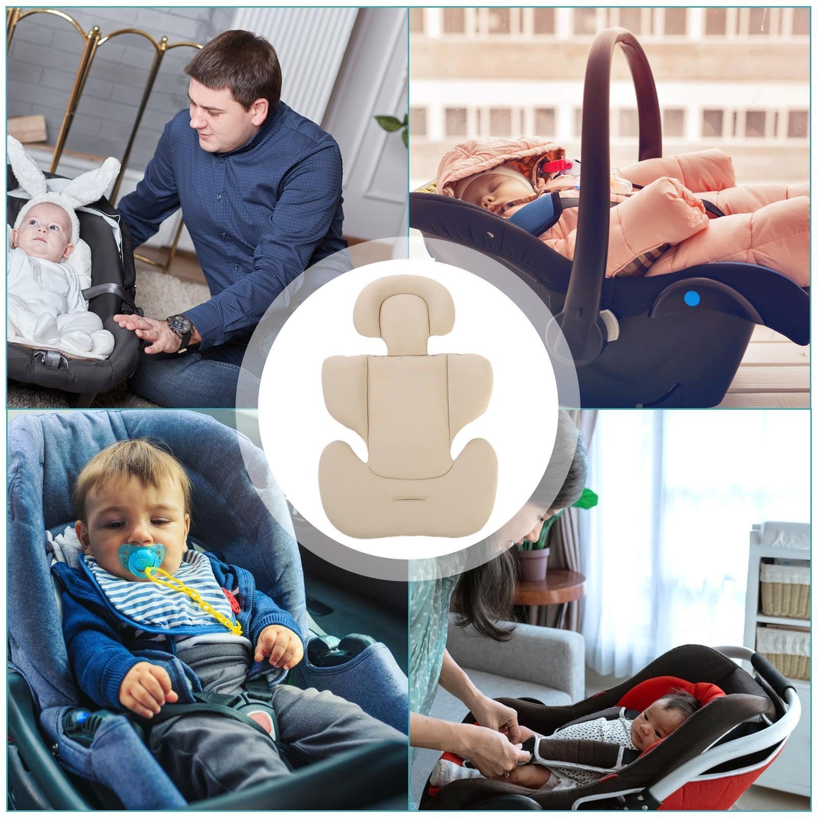 Cuscino Per Seggiolino Auto Bambino - Inserti Memory Foam Con Protezione Laterale - Adatto Anche Per Passeggini - Foto 3