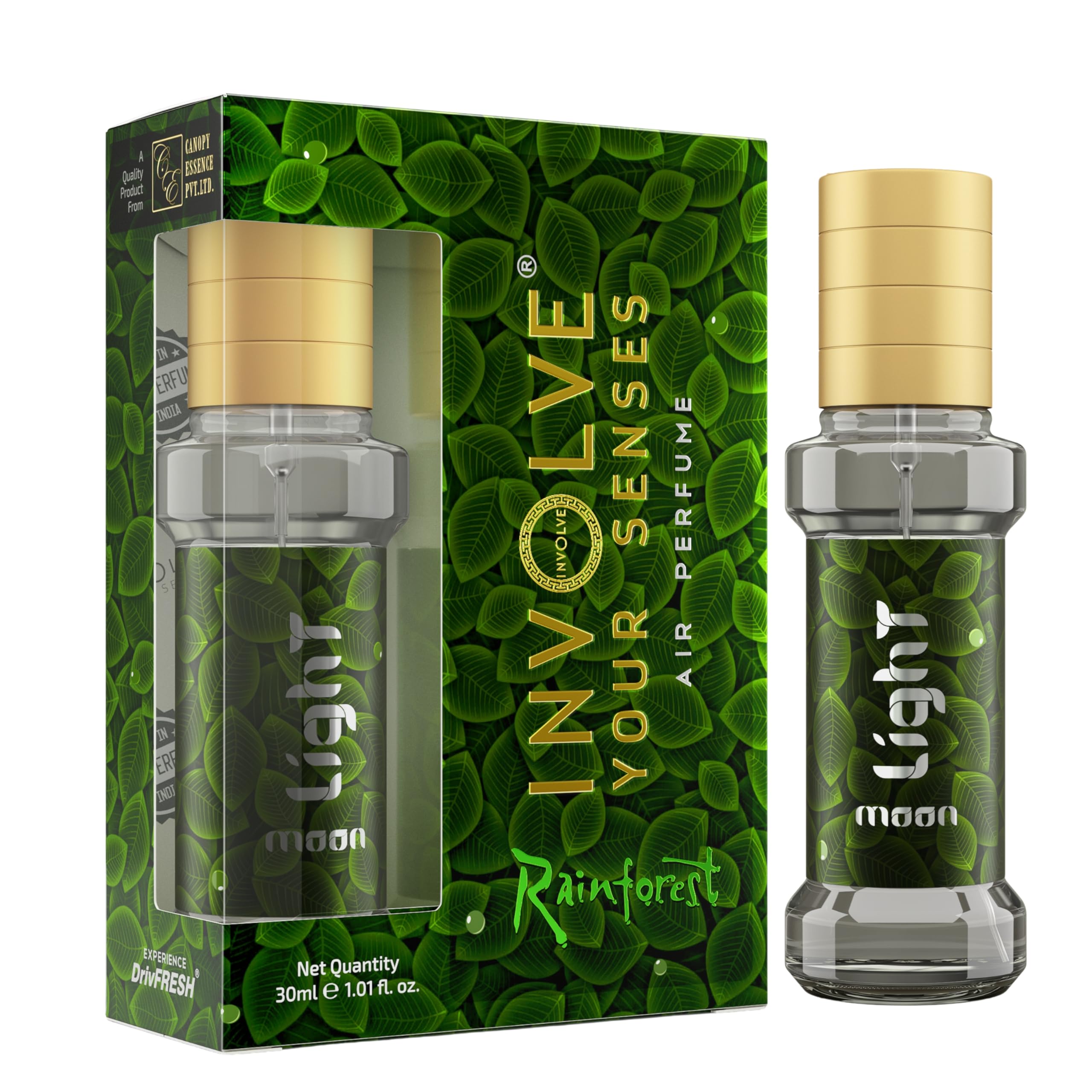 Involve Your Senses Rainforest Moon Light Car Air Freshener Spray - IRF010-30 ml | Car Accessories Interior | Long lasting fragrance | Car perfume