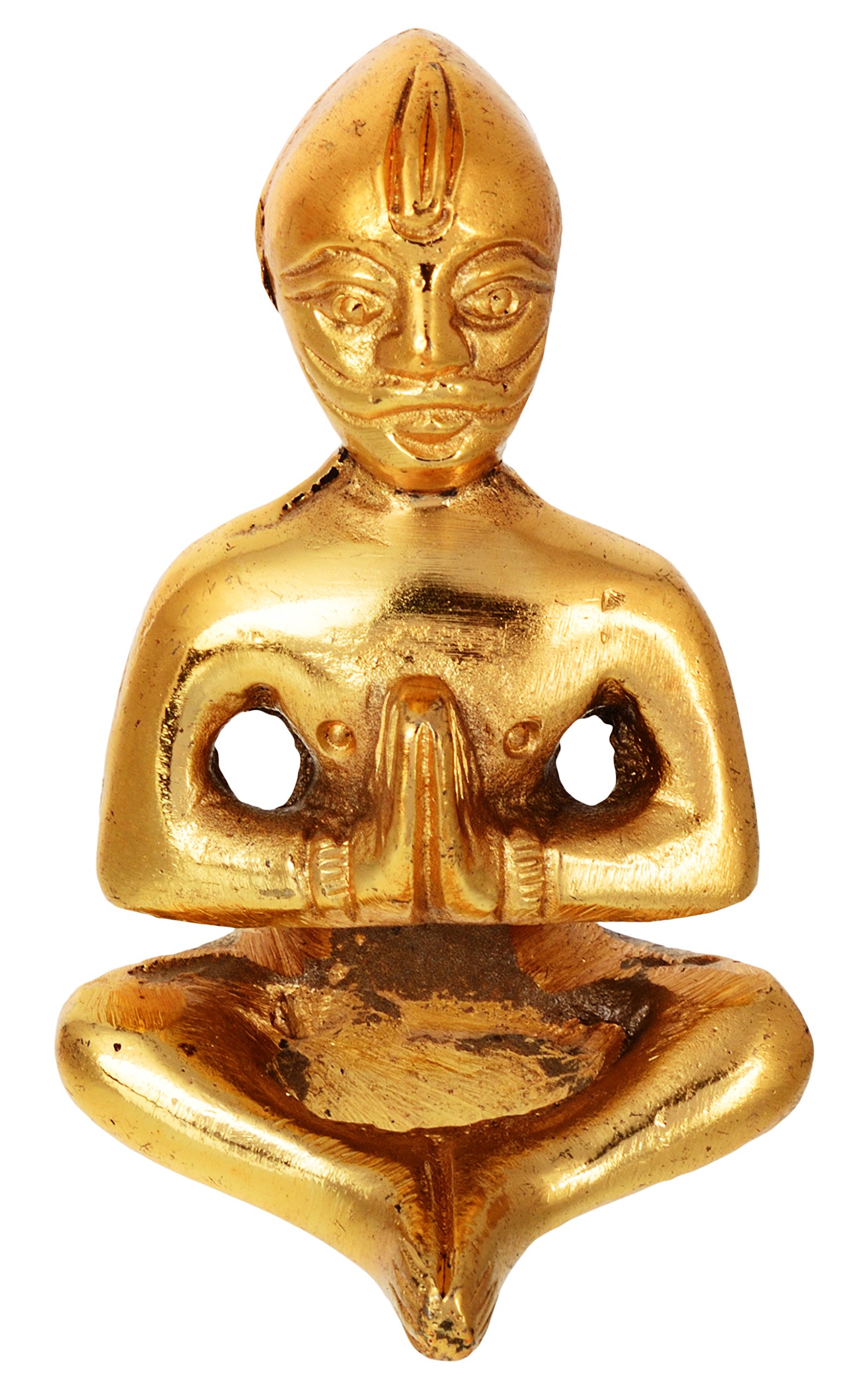 KESAR ZEMSBrass Lord Vastu Purush Idol (4cm x 3.5cm x 6cm, Golden) - for Worship & Gift as a Sign of Goodness