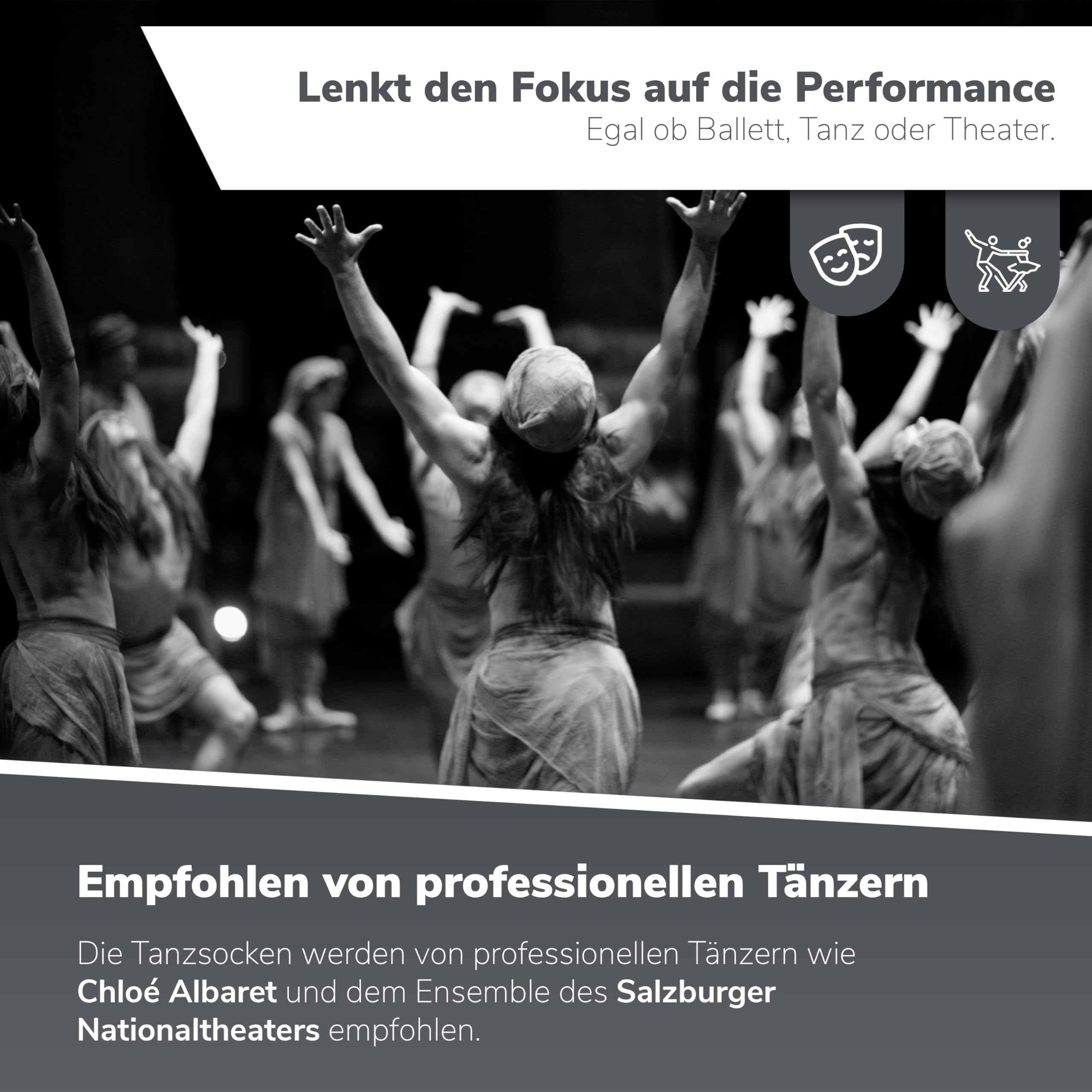 Safersox Tanzsocken für Ballett & Contemporary – 3 Paar für Damen & Herren | Für Ballett, Jazz & Modern Dance: Socken zum Tanzen ohne Grip, perfekt zum Drehen. Ohne Logo in vielen Hautfarben