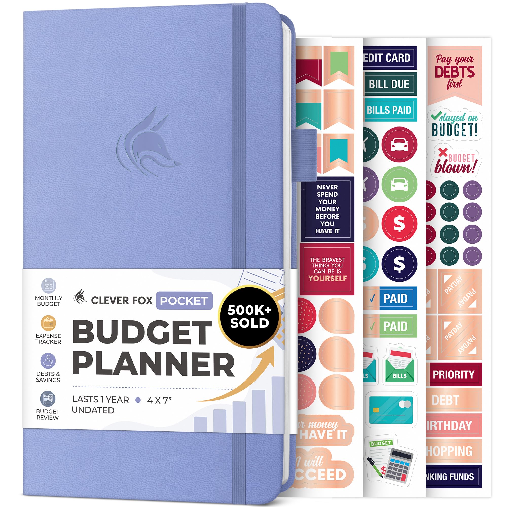 Clever Fox Budget Planner - Expense Tracker Notebook. Monthly Budgeting Organizer, Finance Logbook & Accounts Book, Bill Tracker, Pocket size (Lavender)