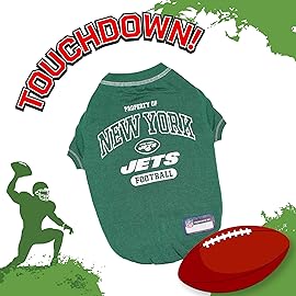 NFL New York Jets Dog T-shirt Medium. - Licensed Shirt for Pets Team Colored with Team Logos- Premium Stretchable Materials for the comfort of your Dog & Cat