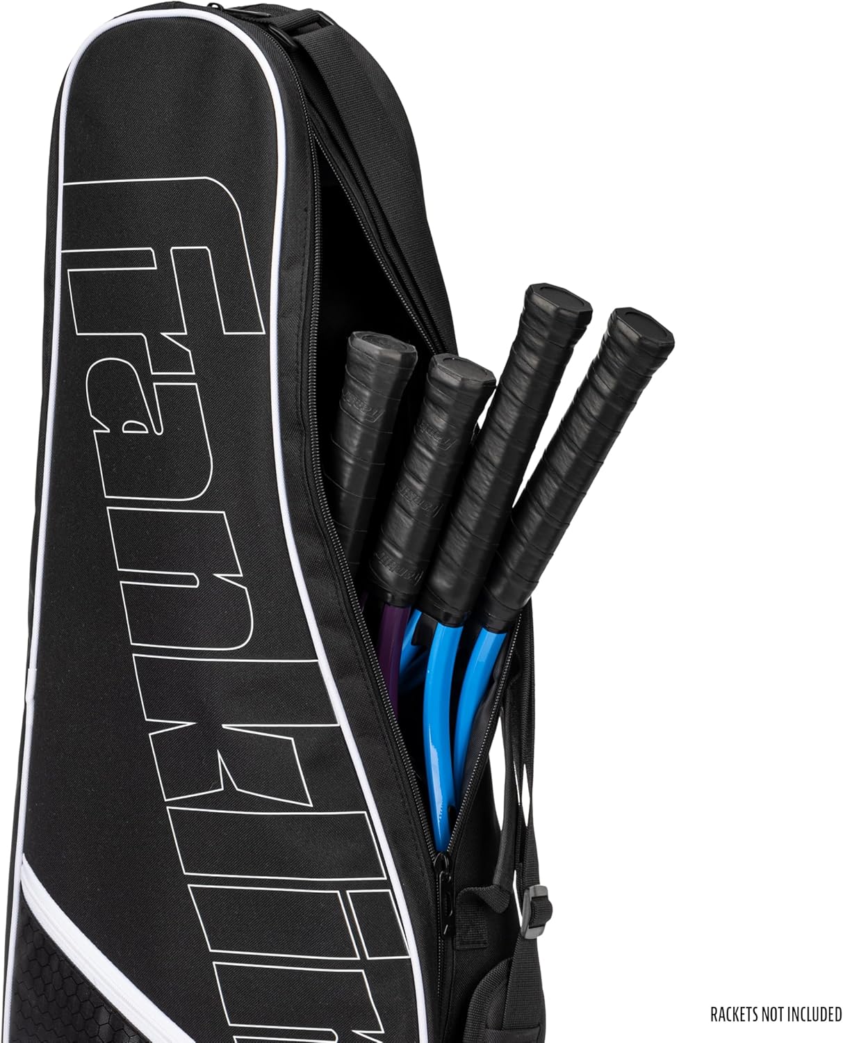 Franklin Sports Tennis Racket Bag - Tennis Shoulder Bag for Men + Women - Holds (4) Rackets + Equipment for Practice + Matches - Travel + Storage Case with Fence Hook
