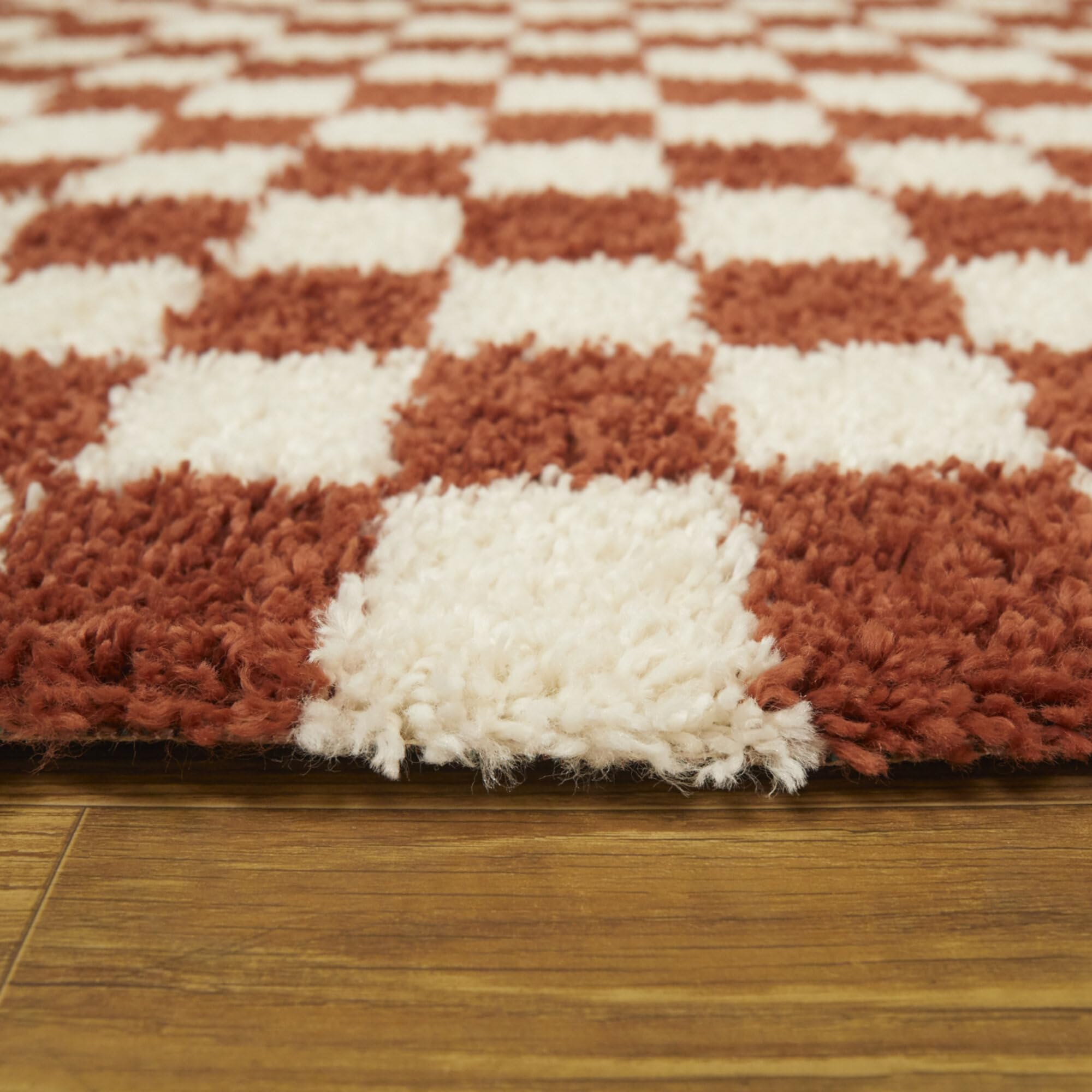 Buy Balta Rugs Oslo Checkered Shag Rug, Red, 5' 3