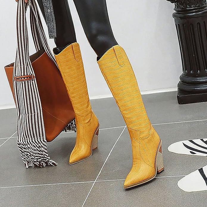 Fashion Crocodile Pattern Leather Stacked