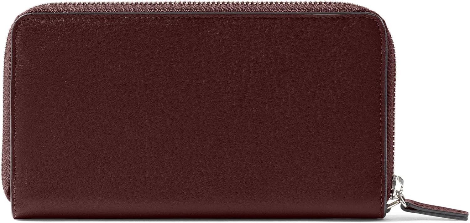 Leatherology Bordeaux Klyde Continental Wallet - 12 credit card slots, secure zipped coin pocket, multiple compartments for phone or checkbook