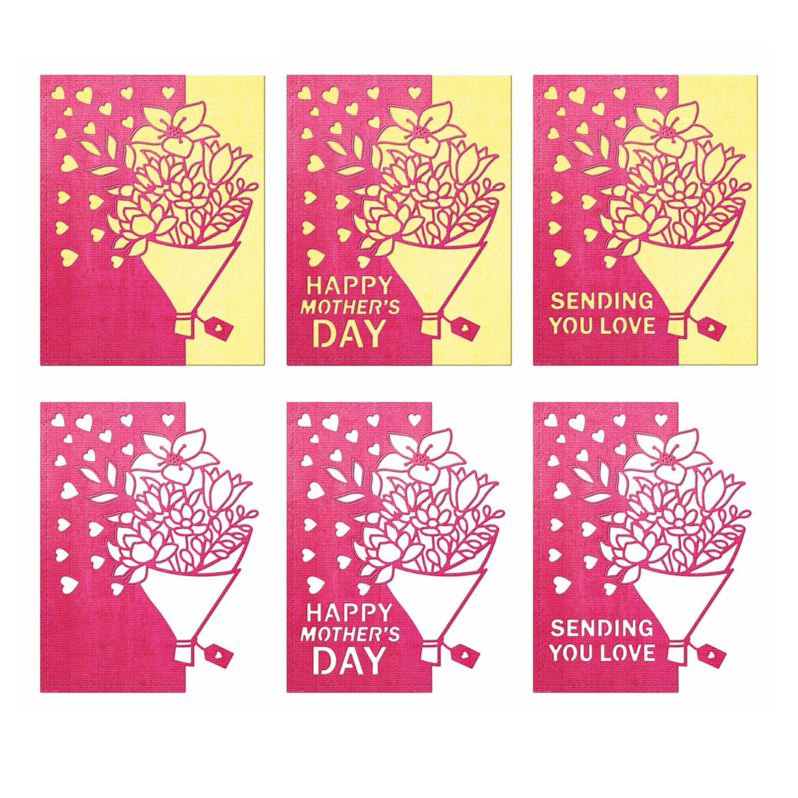 XMZZMX Mother's Day Bouquet Background Metal Cutting Dies for Card Making, Paper Embossing Die Cuts Kit Templates, Storage Pockets Supplies, Photo Frame Album DIY Scrapbooking Stencils Sets