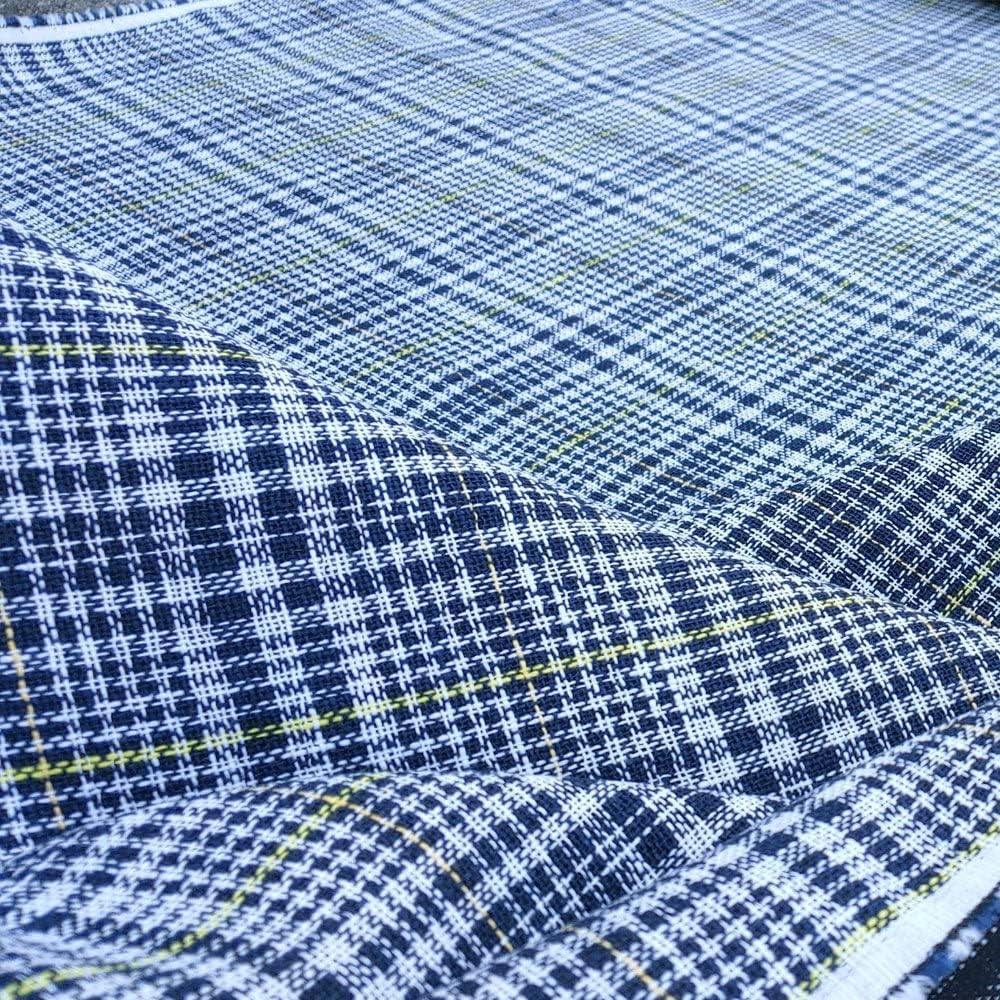 Navy Linen Double Face Glen Plaid Fabric | Quality and Stylish Material for Sewing, Crafts, and Home Decor