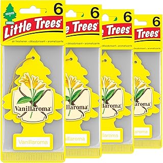 LITTLE TREES Car Air Freshener | Hanging Tree Provides Long Lasting Scent for Auto and Home | Vanillaroma, 24 Air Fresheners