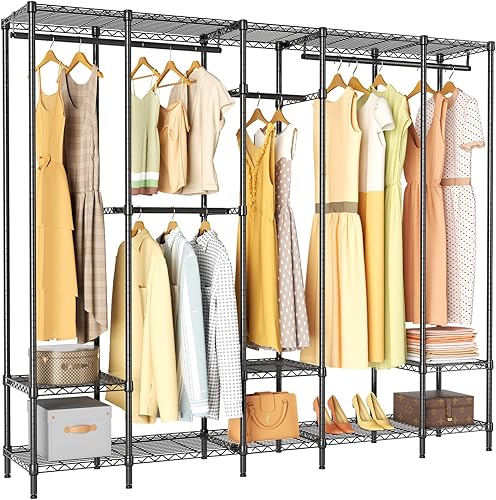 Golpart Armario de esquina, organizador de ropa portátil independiente, armario de almacenamiento, perchero de alambre para ropa, sistema