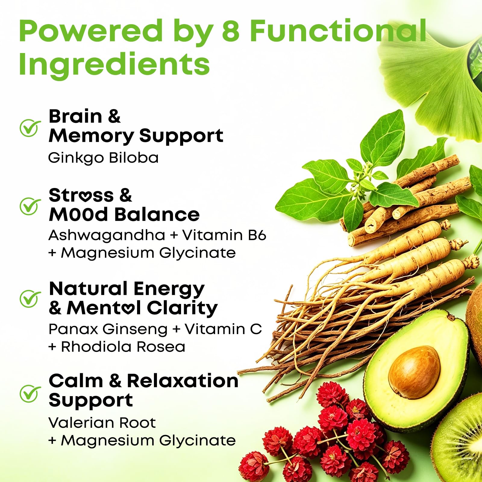 2 Packs 240mg Ginkgo Biloba Gummies, Supports Healthy Brain Function, Mood and Memory Support for Adults, 120 Cts — Amazon image 3