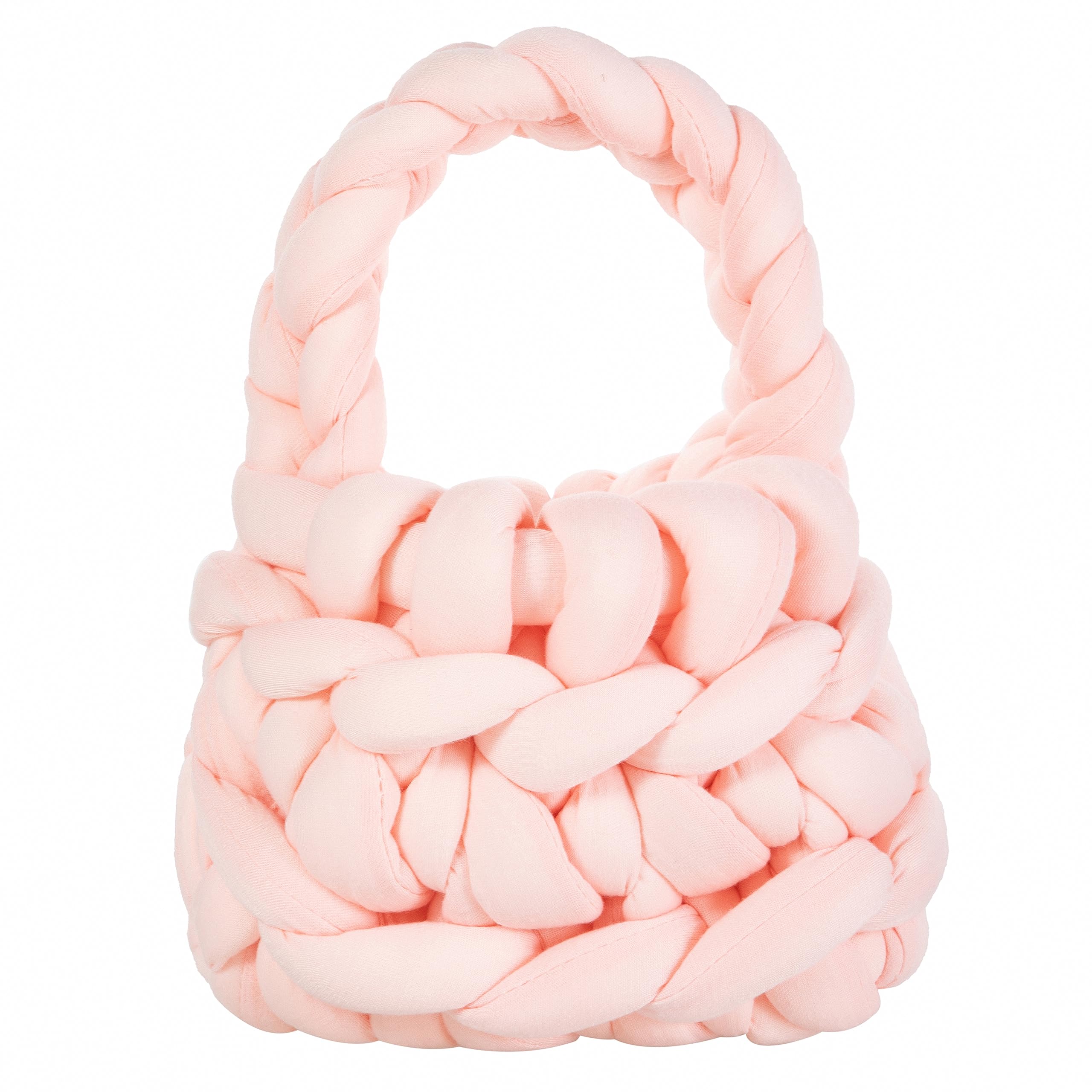 OPOPLAY Chunky Yarn Knit Bag Handwove Coarse Thick Cotton Bucket Bag