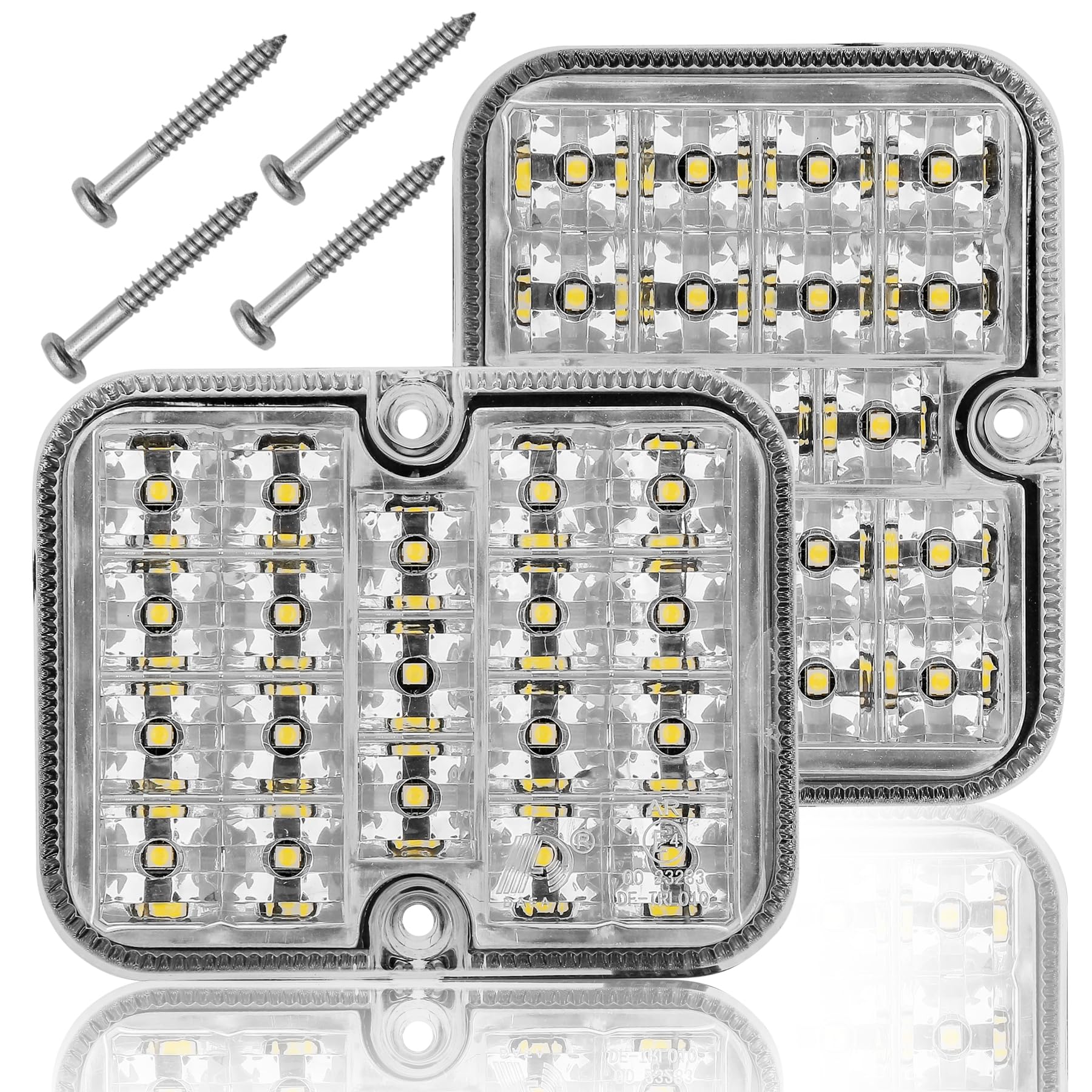 2 x Bianco LED Luce Retromarcia Veicolo Fanale 12V 24V Rimorchio Fari Retromarcia per Roulotte Camion RV Impermeabile ECE