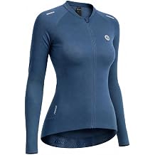 Nepest Women's Long Sleeve Cycling Jersey, Full Zip with 4 Rear Pockets