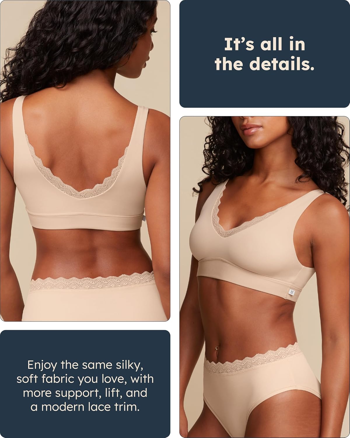 Harper Wilde Bliss Lace Bralette - Ultra-Soft, Lightweight, Lace Trim Bralette for Women with No Cups, Wires or Padding - Image 4