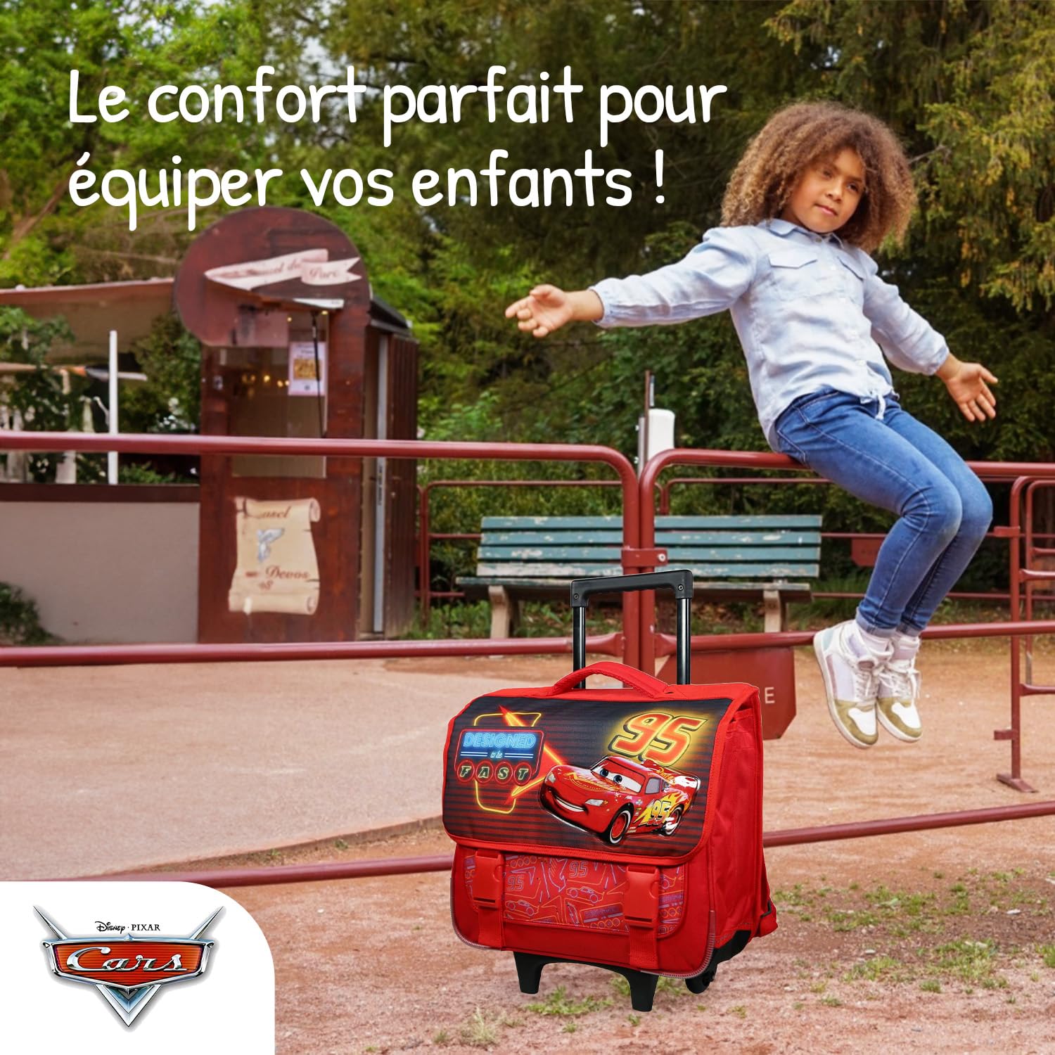 Bagtrotter - Cartable Primaire Garçon 38 cm - Grand Rangement - Tons Orange & Rouge - Différents Modèles & Licences