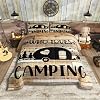 Camper Full Size Comforter Set Brown Rustic Farmhouse Barn Door Bedding Set for Kids Teens Adults Bedroom,Black RV Pine Comforter Camping Car Decor Quilt Set Bedroom Collection 3Pcs