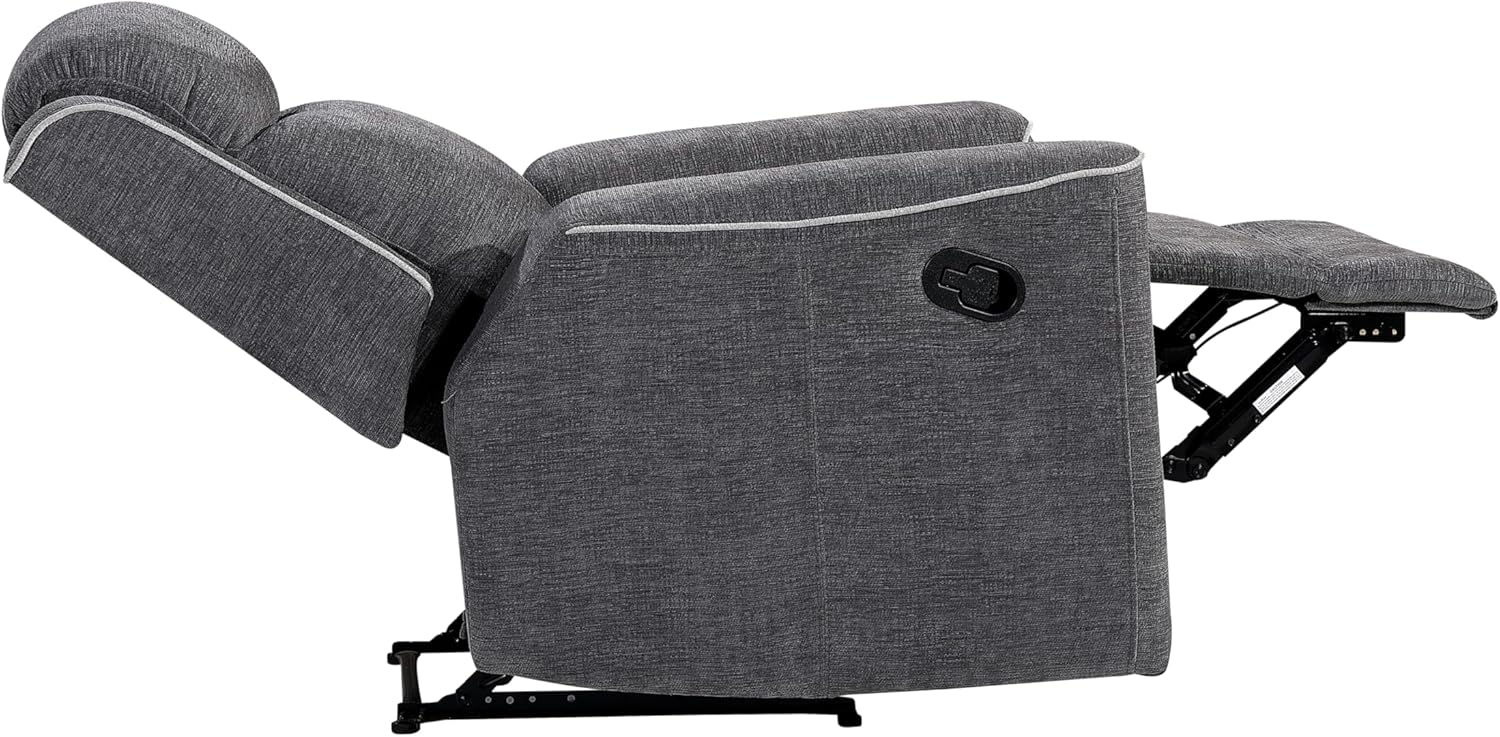 Betsy Furniture Soft Microfiber Manual Reclining Recliner, Relax and Comfortable, Home Theater, RV Seat Charcoal Gray 9111 (Charcoal Gray, Chair)