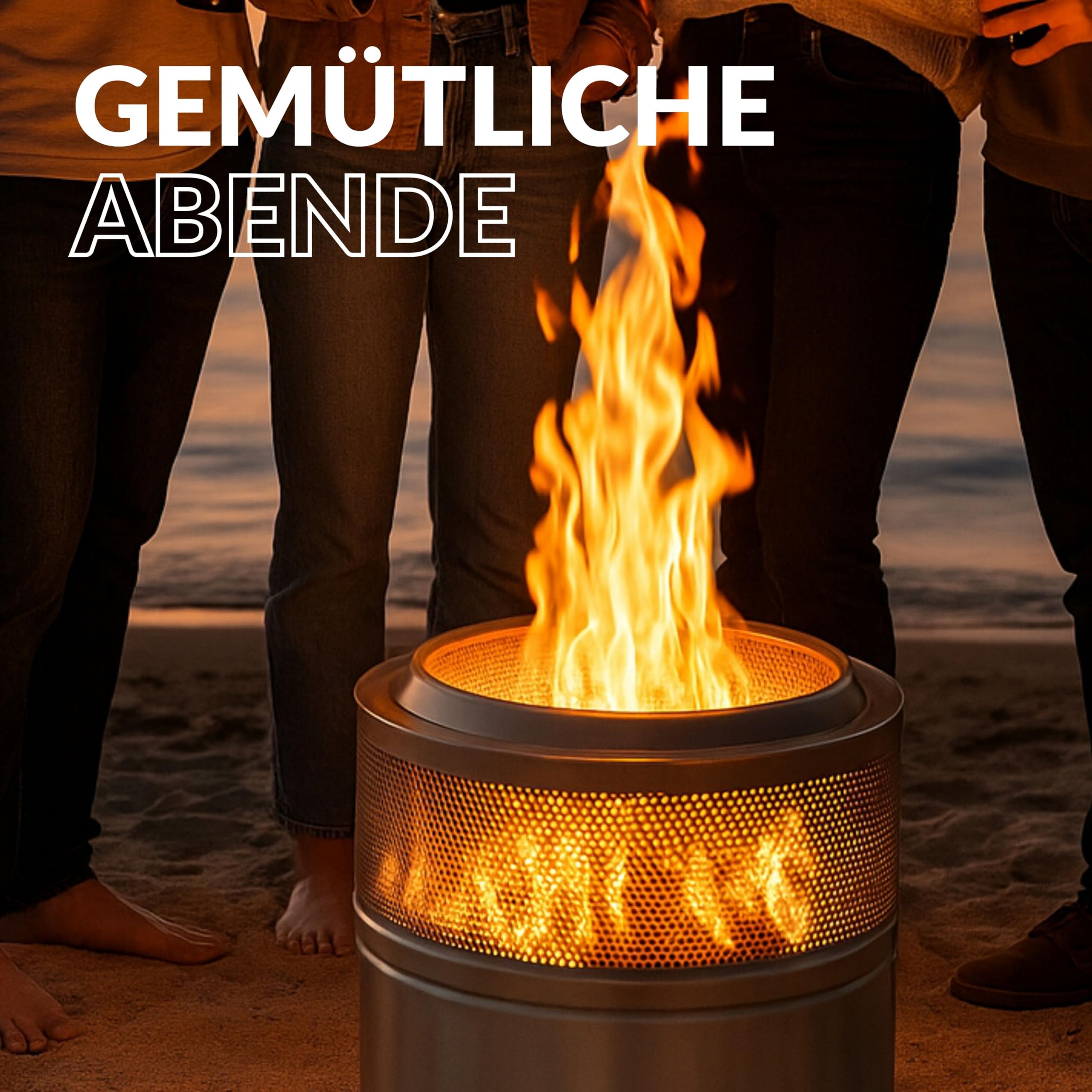 Oskar Feuerschale Edelstahl Ø50 cm | Feuerstelle für Garten & Terrasse | Robust, hitzebeständig & kompakt | Outdoor Feuerschale für gemütliche Abende